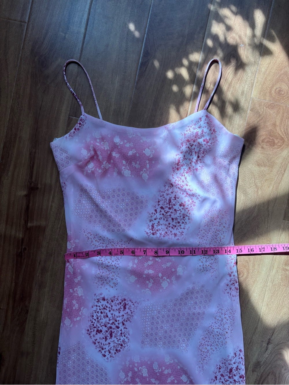 Vintage Pink Floral Slip Dress with Spaghetti Straps - Picture 12 of 15